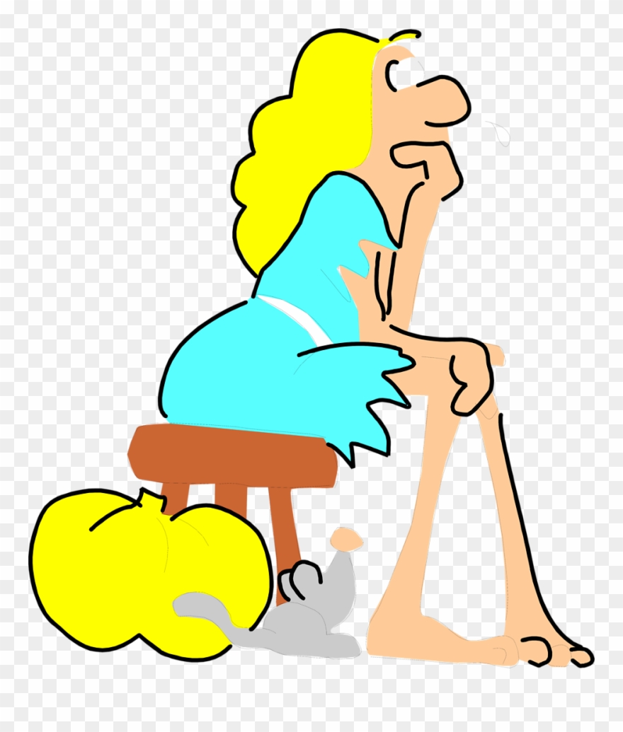 Nervous - Cartoon Woman Clipart