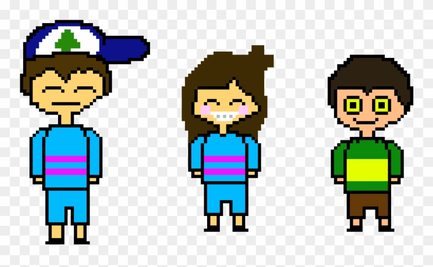 Dipper, Mabel, And Bipper As Undertale Sprites - Gravity Falls Bipper Clipart