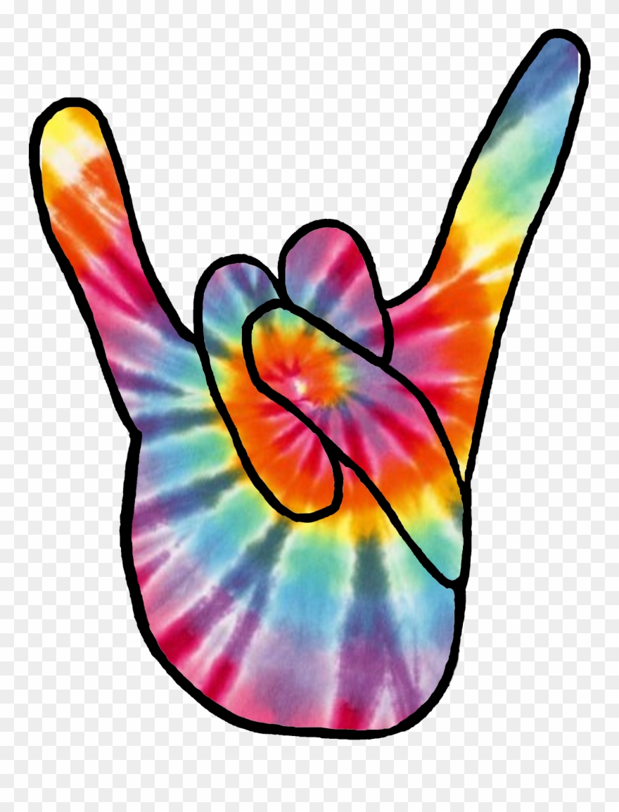 "rock On" Tiedye Hand Clipart