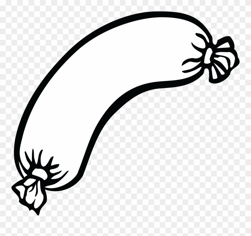 Free Clipart Of A Sausage - Sausage Clipart Black And White - Png Download