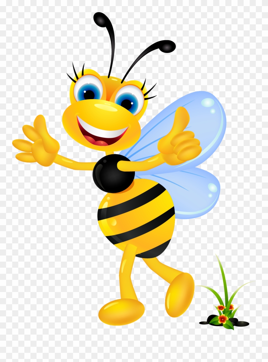 Banner Royalty Free Stock Bee Mascot Clipart - Imagenes De Abejas Animadas - Png Download