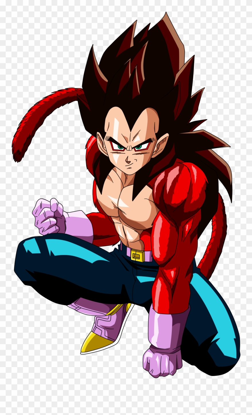 Goku Clipart Vegeta - Vegeta Super Saiyan 4 Hair - Png Download