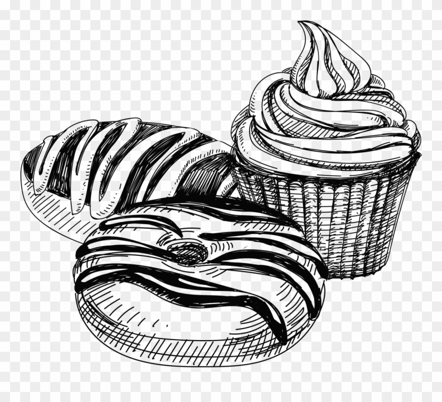 Schmear Market Bakery Get Svg Royalty Free - Cupcake Sketch Clipart