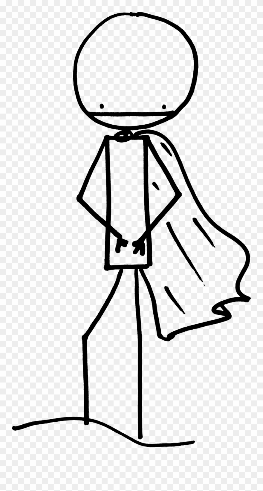 Stick Man With Cape - Stick Figure With A Cape Clipart
