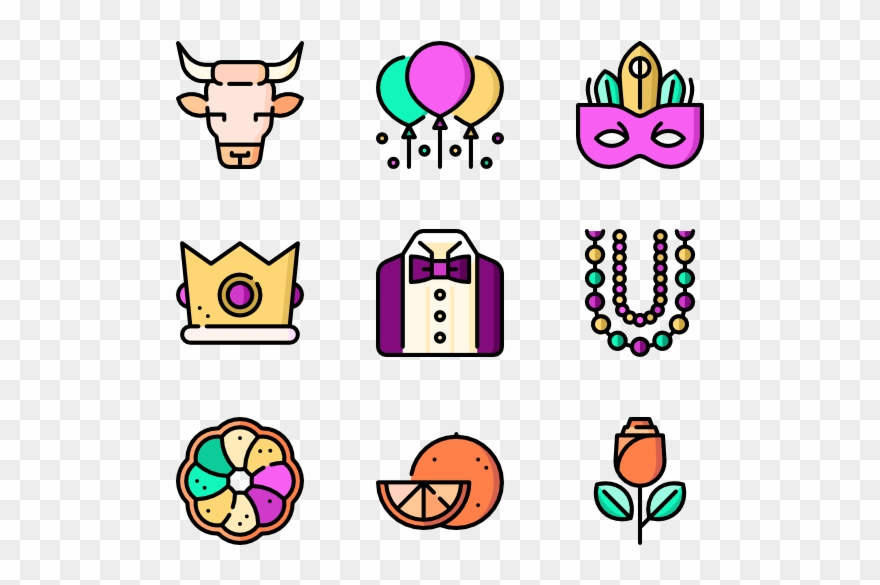 Mardi Gras - Discussion Flat Icon Clipart