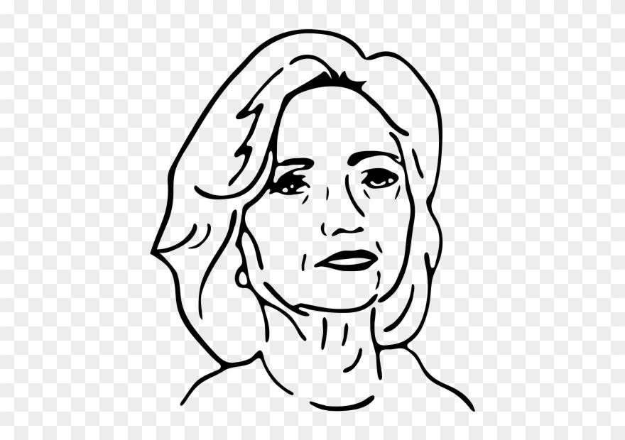 Hillary Rubber Stamp - Line Art Clipart