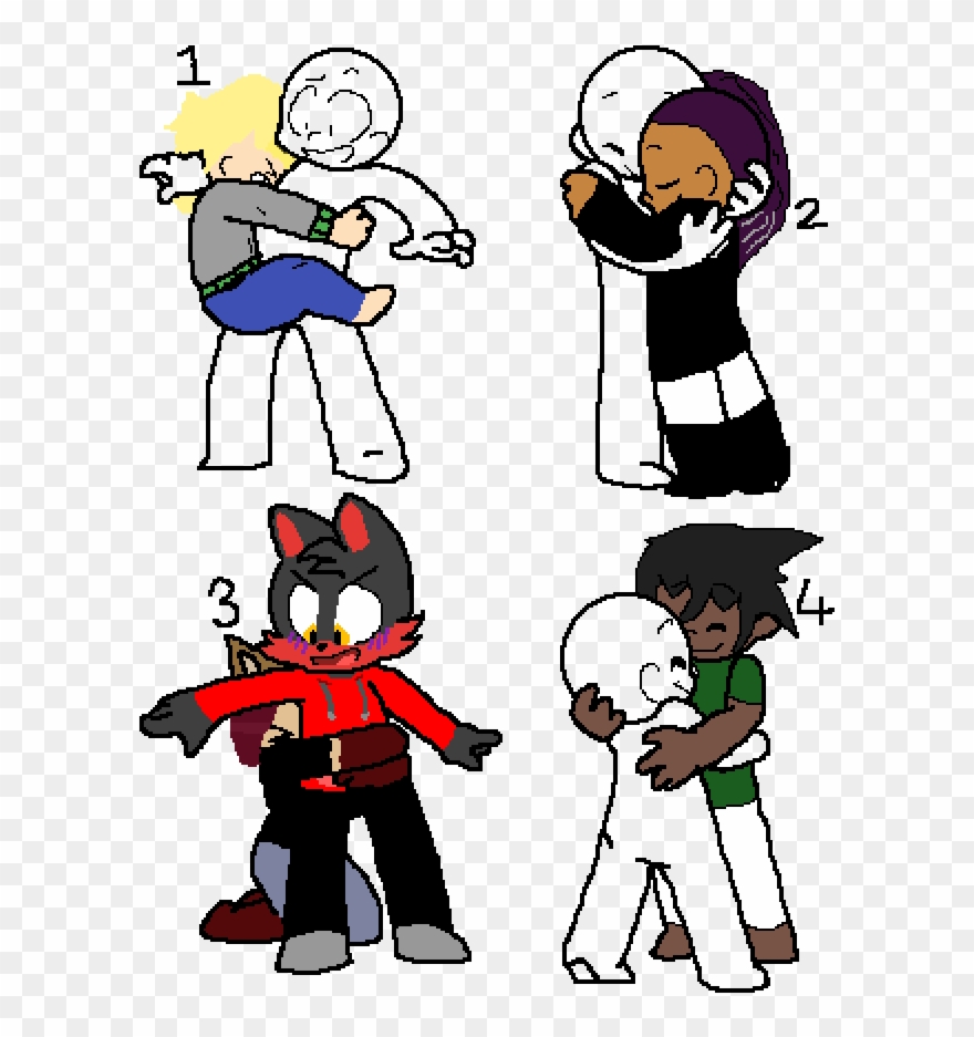 She Loves Giving Others Hugs X3 - Cartoon Clipart