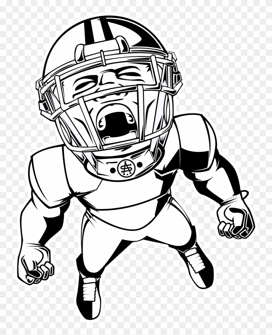 Viking Helmet With Horns Drawing - Football Player Blank Clipart