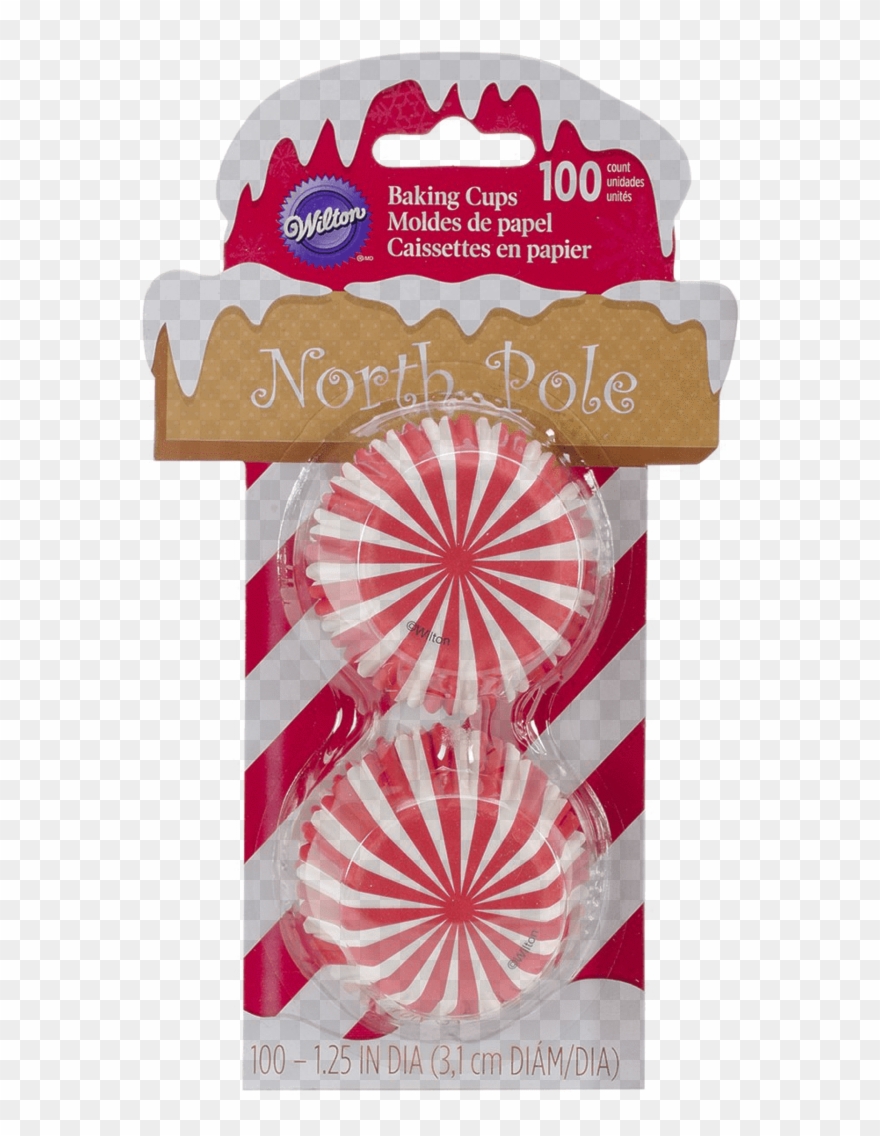 Baking Cups Mini Cupcakes North Pole Red & White Stripe - Wilton 415 1981 100 Count Christmas North Pole Baking Clipart