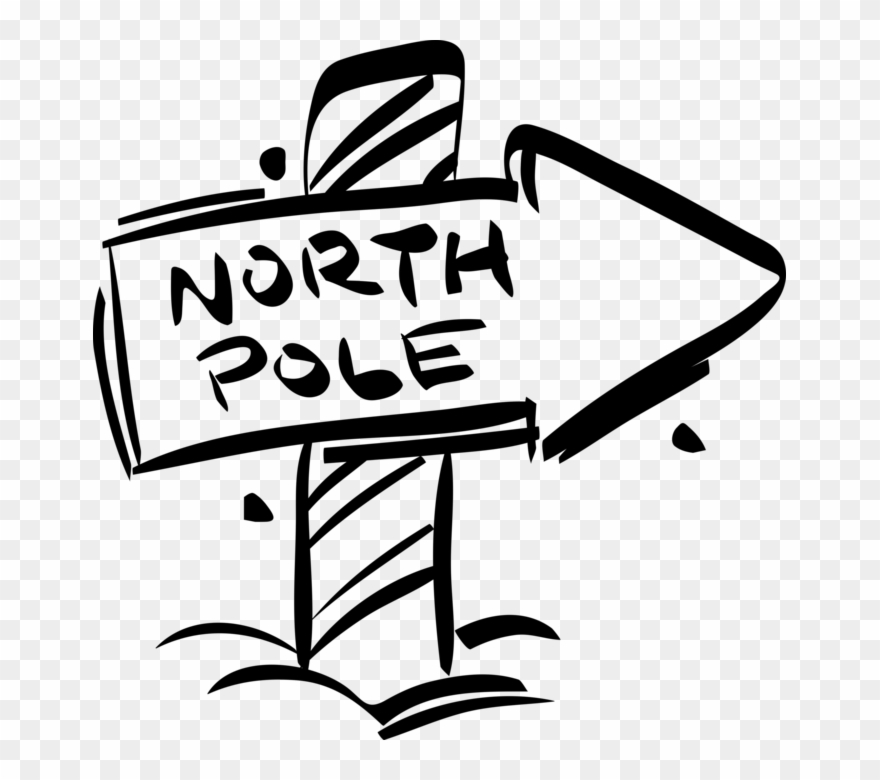 Vector Illustration Of North Pole Sign At Christmas Clipart