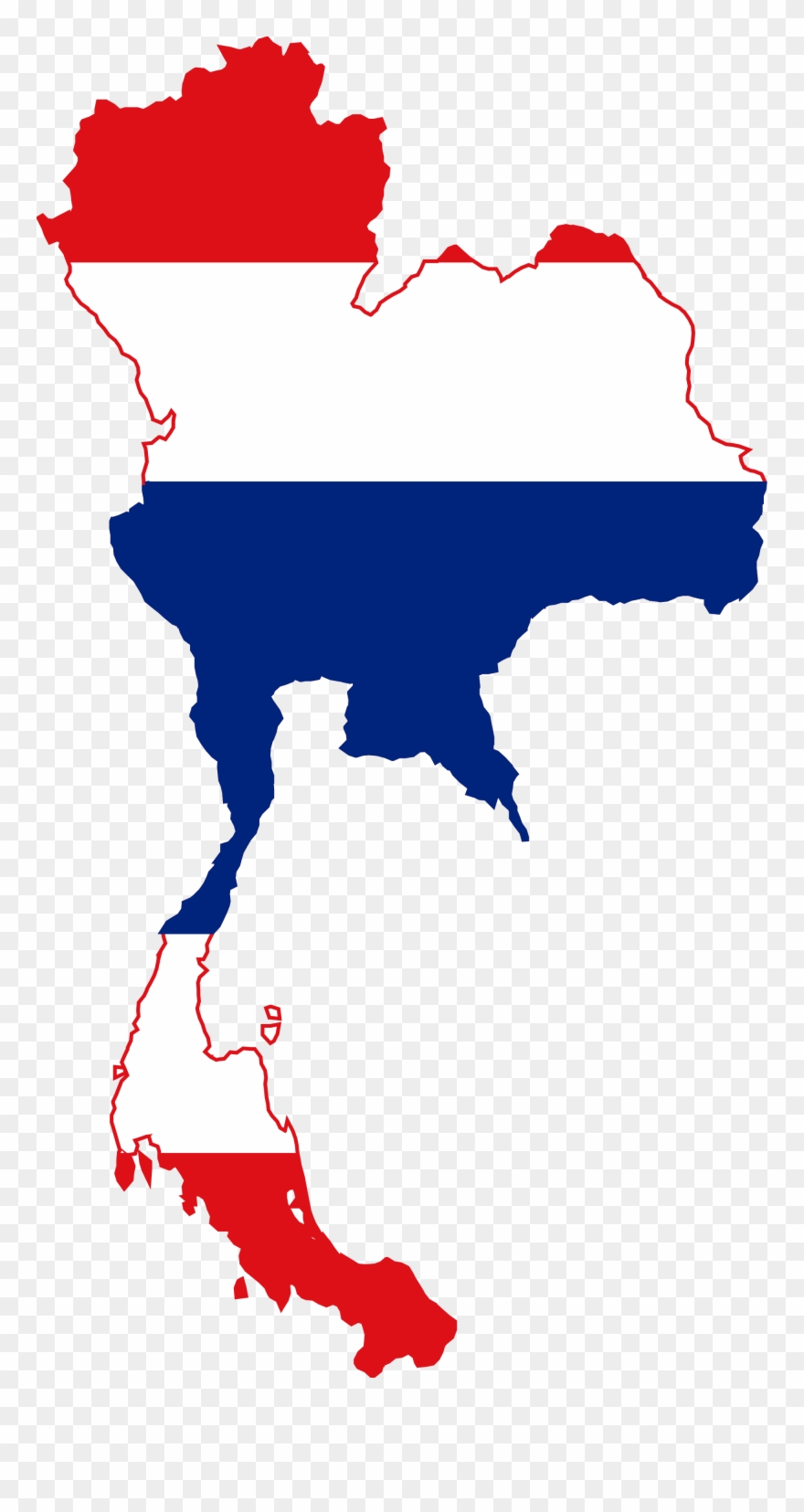 Thailand - Thailand Flag Map Clipart