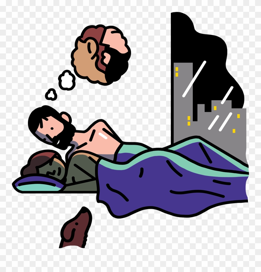 Married Couple Going To Sleep In The City - Cartoon Couples Sleeping Png Clipart