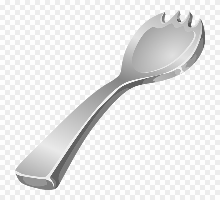 Fork, Metallic, Steel, Kitchen Utensils, Tools, Cutlery - Spork Clipart - Png Download