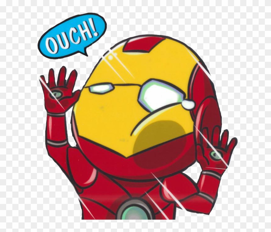 Ironman Cartooncartoni Animati Marvel Ouch Sticker - 鋼鐵 人 Q 版 Clipart