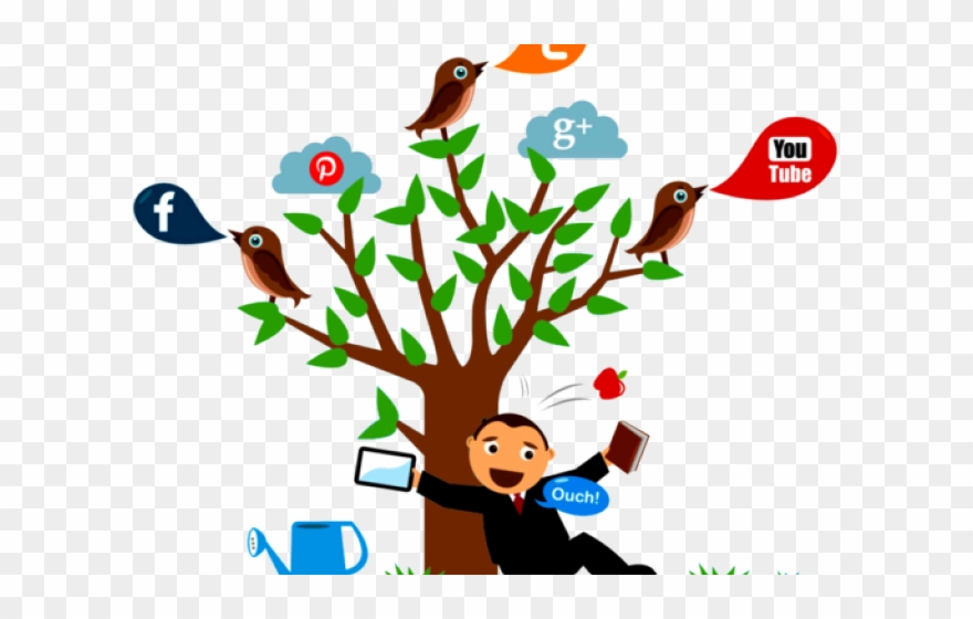 Online Marketing Clipart Tree - Mining Social Media - Png Download