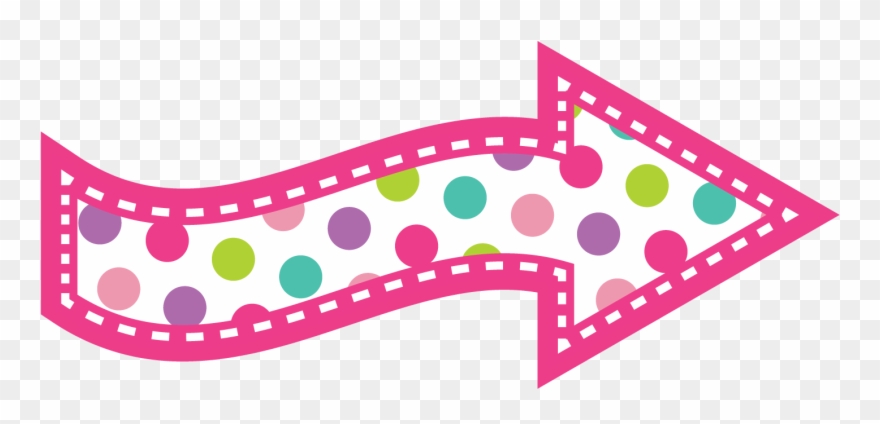 Work Is In School And What They Think They Might Need - Polka Dot Arrow Clip Art - Png Download
