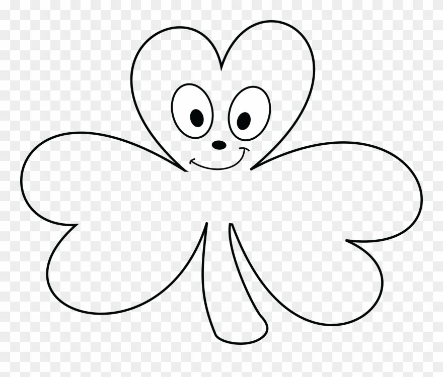 Free Clipart Of A St Paddy's Day Clover Shamrock Character - Coloring Book - Png Download
