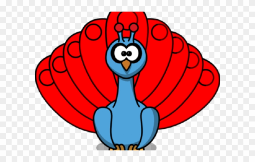Peacock Clipart Embroidery - Peacock Cartoon - Png Download
