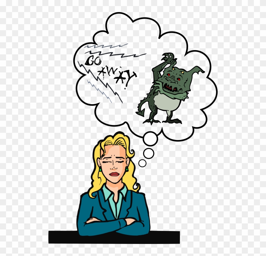 Shouting Away The Imp - Cartoon Clipart