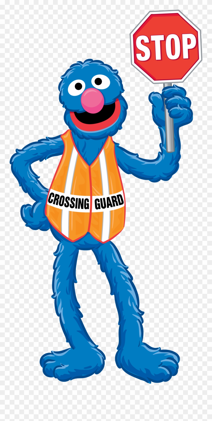 Grovercrossingguard - Personajes Plaza Sesamo Png Clipart