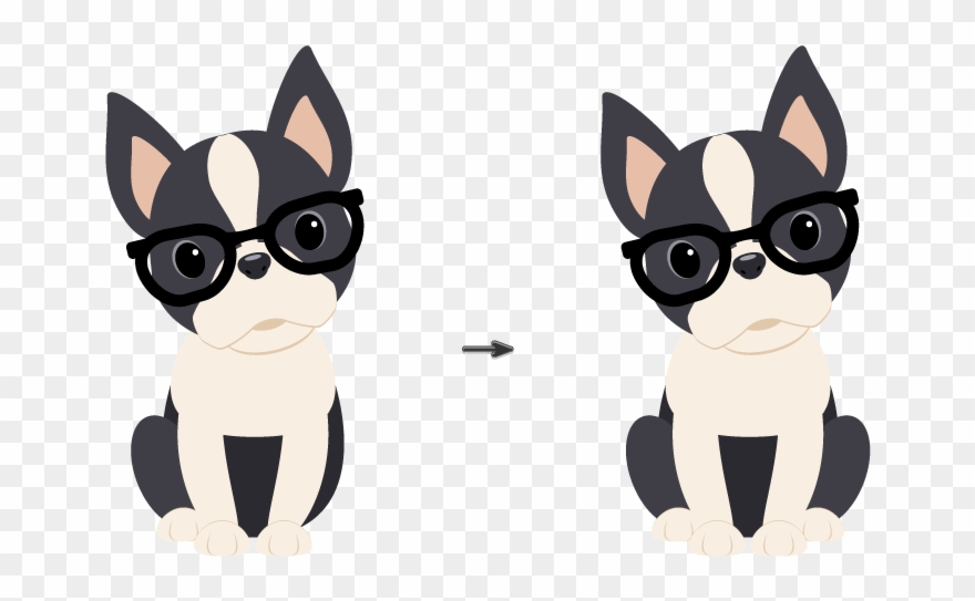 Placing The Hind Leg And Creating Another One - Cartoon Boston Terrier Png Clipart