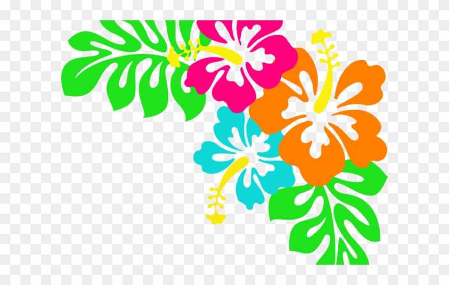 Tropical Flowers Cliparts - Hawaiian Flowers Transparent Background - Png Download