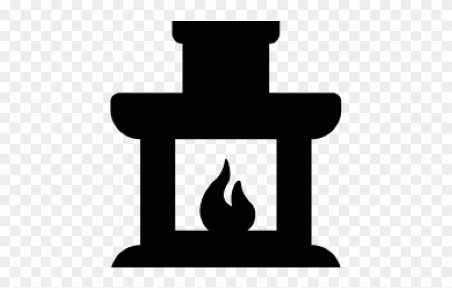 Fireplace Clipart Silhouette - Печка Силуэт - Png Download