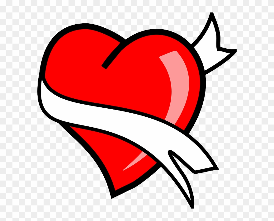 Heart With Banner Png Clipart