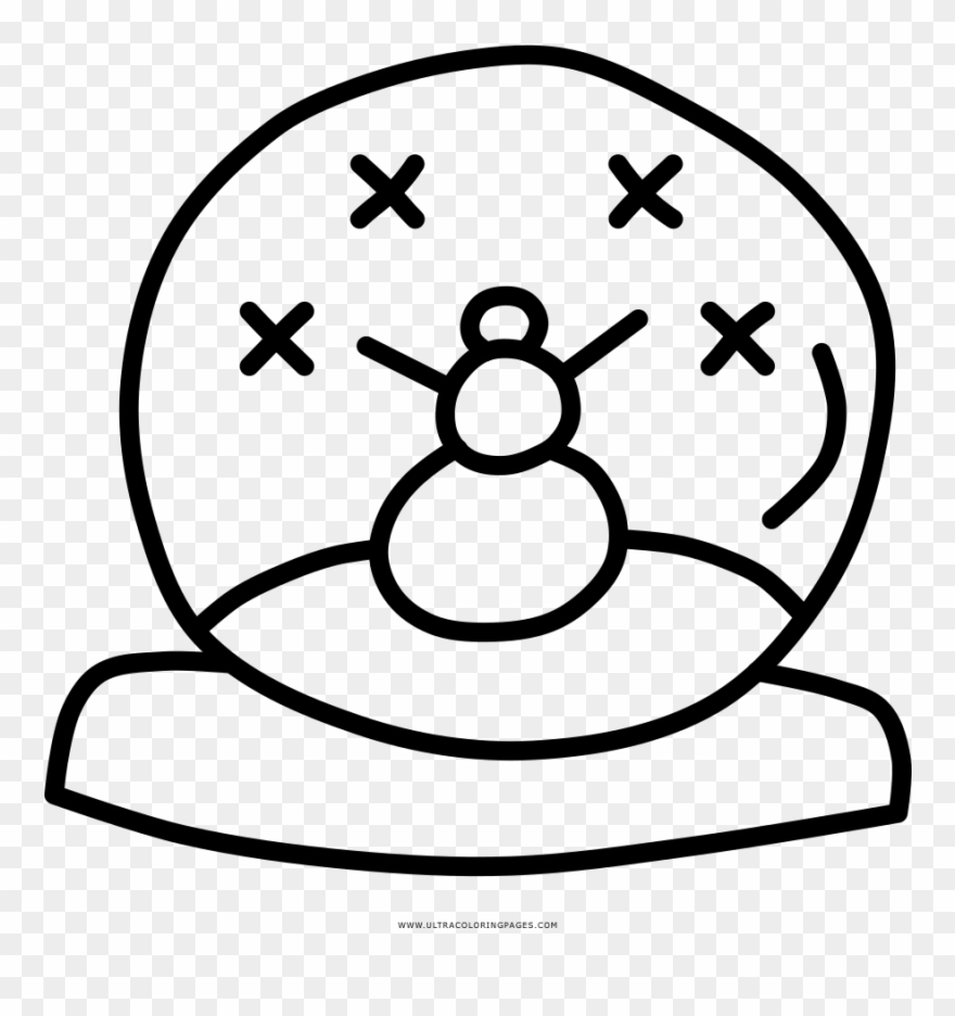Snow Globe Coloring Page Image Library Library - Gift Clipart