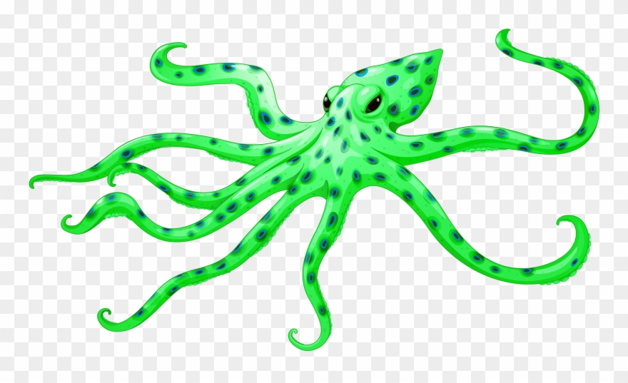 Green Octopus Png Clipart Best Web Clipart Inside Octopus - Illustrations Of Blue Ring Octopus Transparent Png
