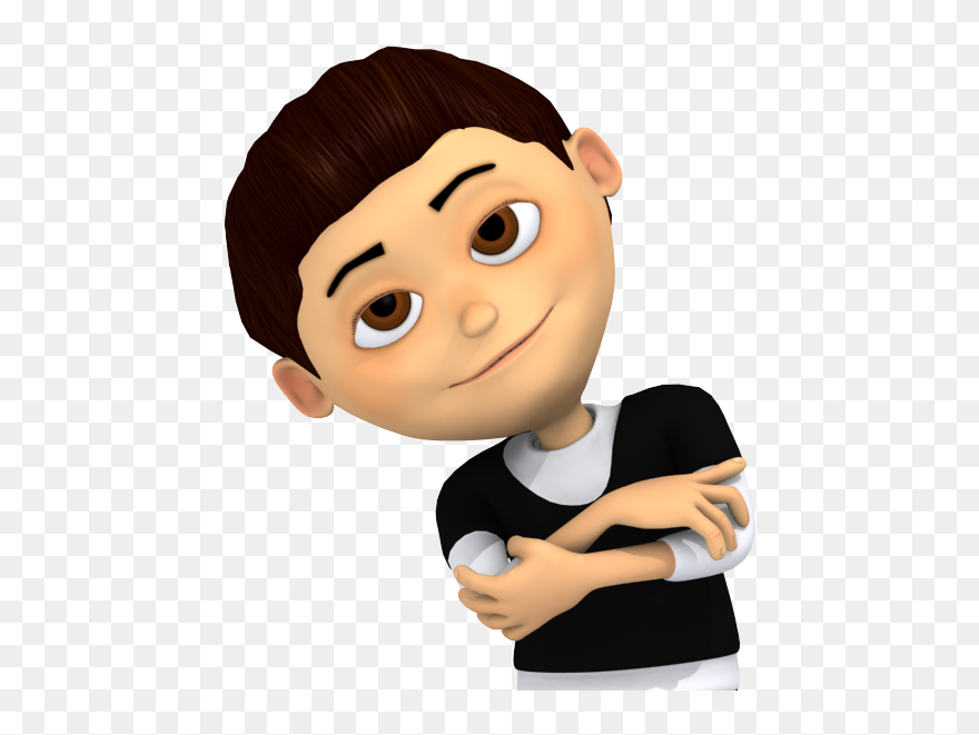 Cartoon Confident Young Boy Close View - Young Boy Character Cartoon Clipart