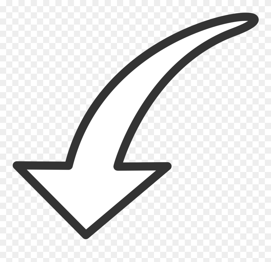 Arrow Down Transparent White Clipart