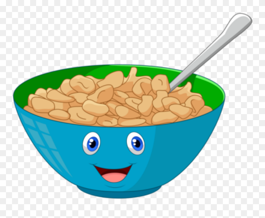 #cute #cereal #bowl #food #colorful #breakfast #cartoon - Cereal Clipart - Png Download