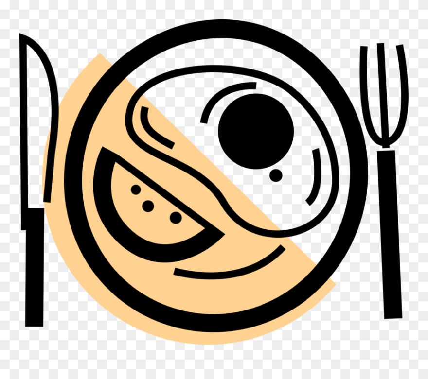 Vector Illustration Of Fried Egg Breakfast With Tomato Clipart