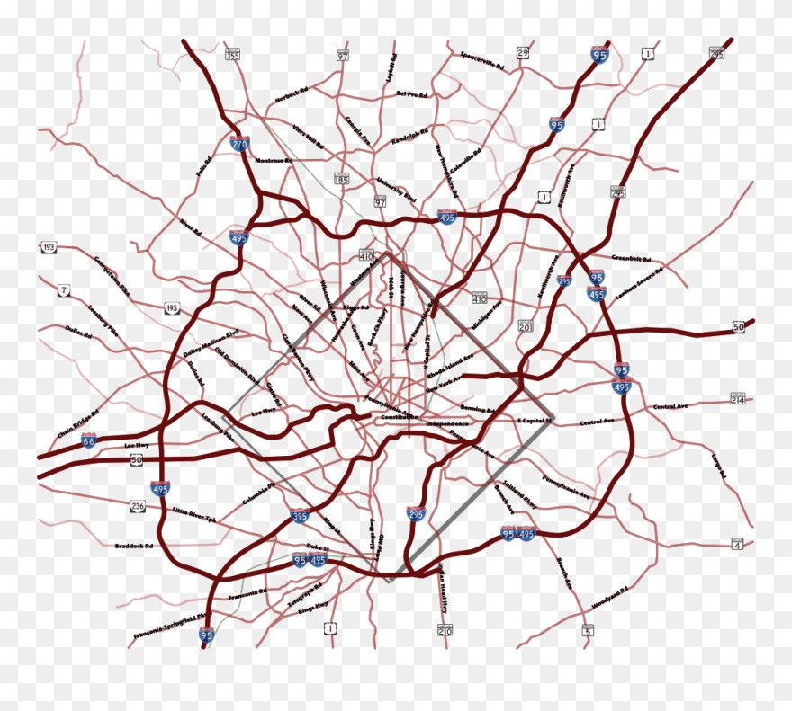 Drawing Roads Art - Transparent Road Map Lines Clipart