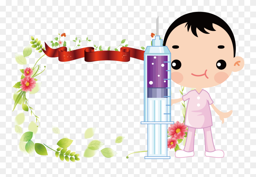 Syringe Clipart Border - Nurse Border Design - Png Download