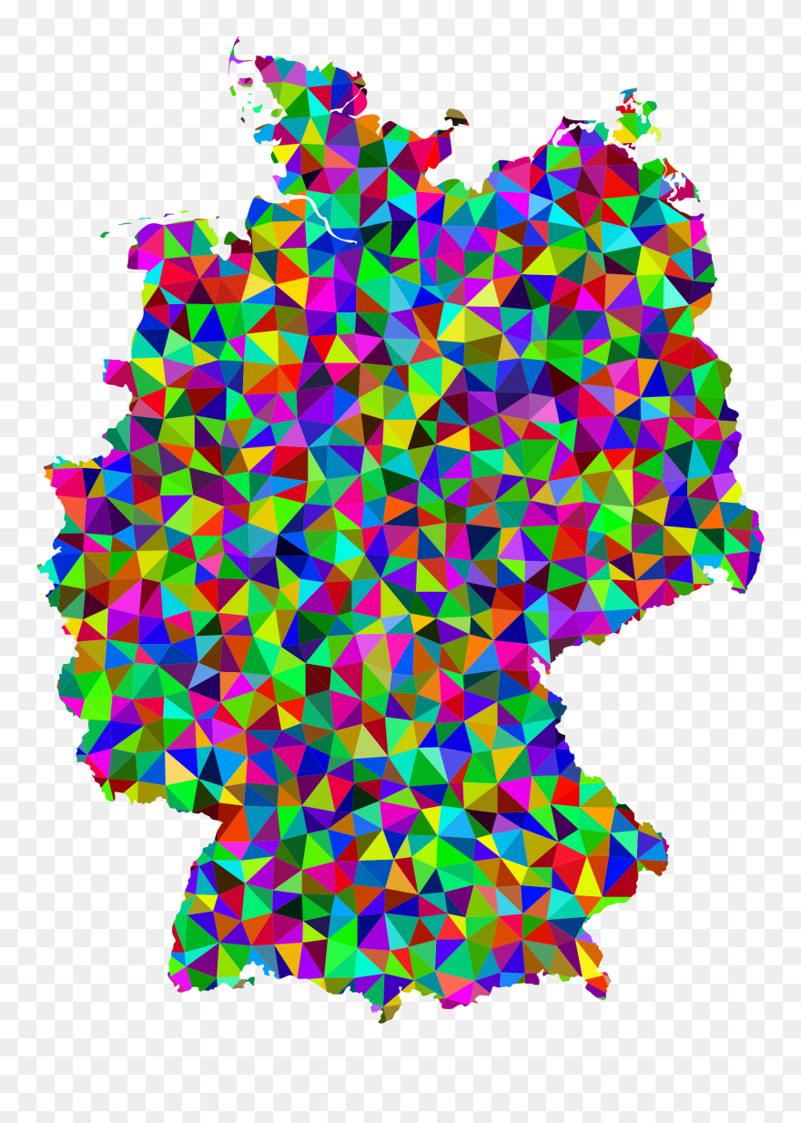 Prismatic Low Poly Germany Map Clip Arts - Rainbow Maple Leaf Transparent - Png Download