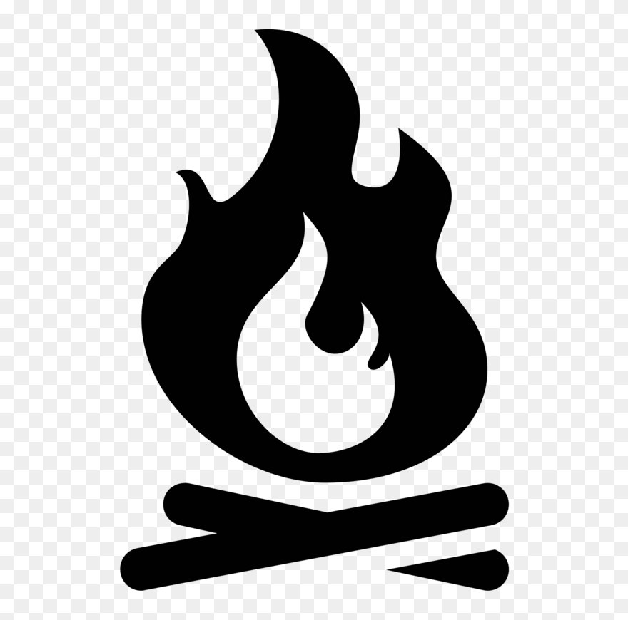 Campfire Png Black And White- - Campfire Icon Png Clipart