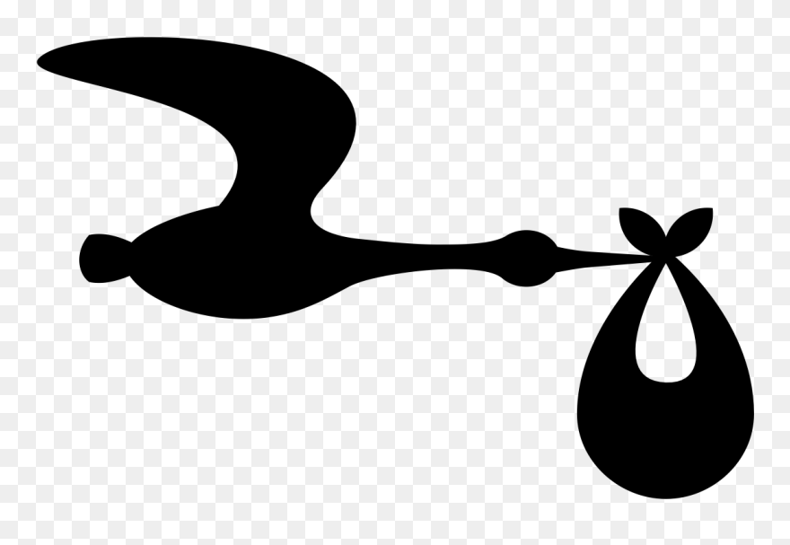 Computer Icons Baby Stork Clip Art - Silhouette Baby And Stork Png Transparent Png