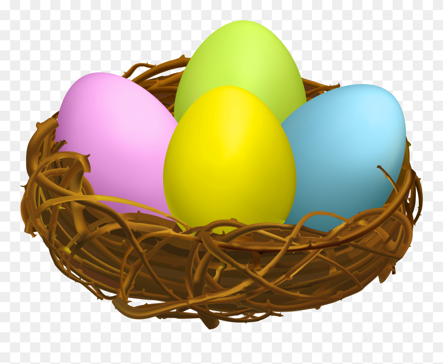 Easter Egg Nest Transparent Png Clip Art - Nest With Eggs Clipart