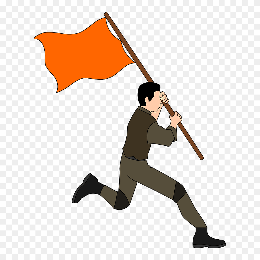 Flag Carrier Clipart - Savaşan Asker Resmi Çizimi - Png Download