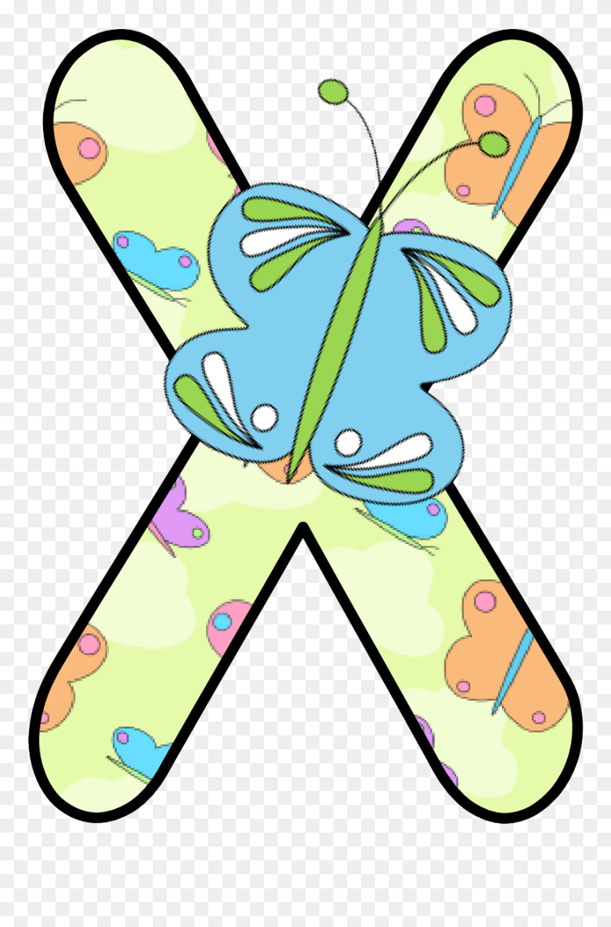 Letters With Butterfly Design Clipart