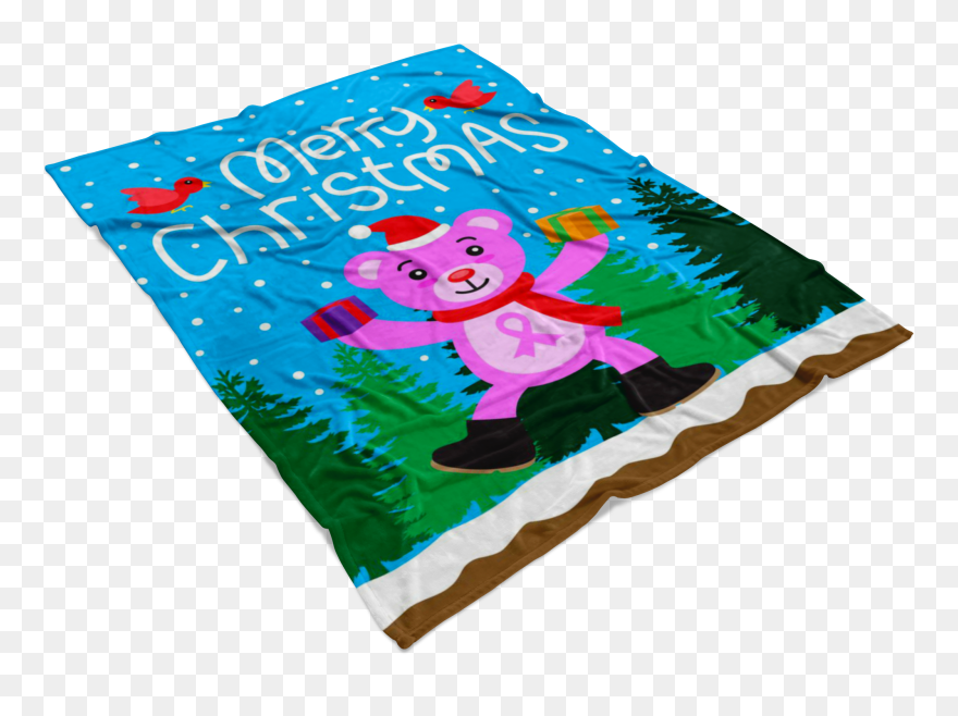 Christmas Bear Pink Ribbon Gift Blanket"
 Data-zoom="//cdn - Cartoon Clipart