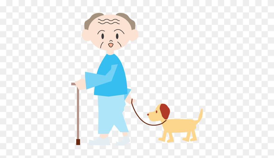Dog And Grandpa Cartoon Clipart