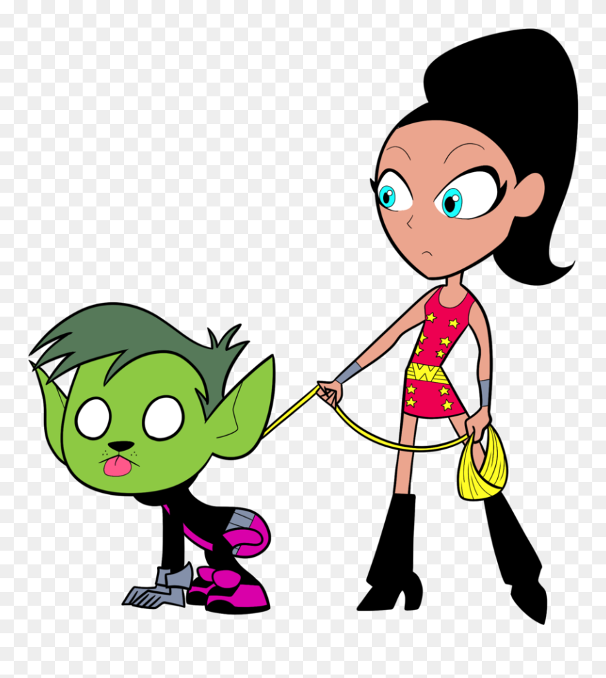 Clip Art Library Library Teen Titans Go Walking The - Teen Titans Go Beast Boy Dog - Png Download