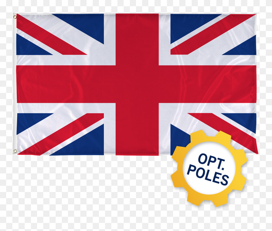 United Kingdom Flag W/ Optional Flagpole - Union Jack British Flag Print Clipart