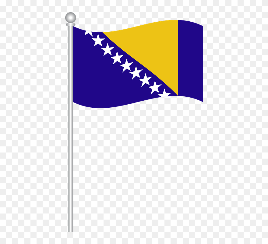 Bosnia Clipart Flag Png - Flag Blue Yellow White Stars Transparent Png