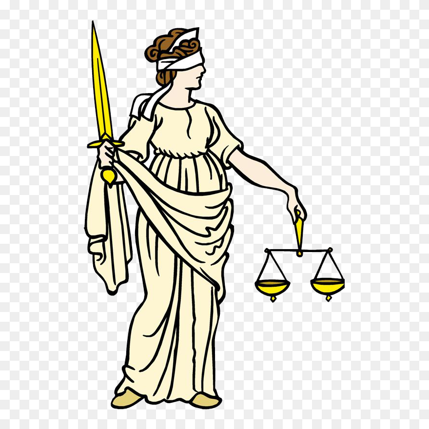 Justice Clipart Lady Justice, Justice Lady Justice - Easy Lady Justice Drawing - Png Download