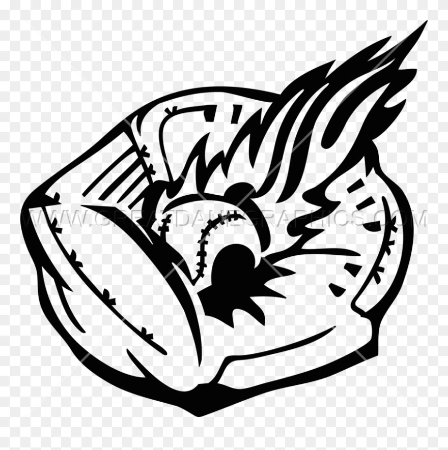 Black And White Baseball Glove Clipart Clip Freeuse - Png Download