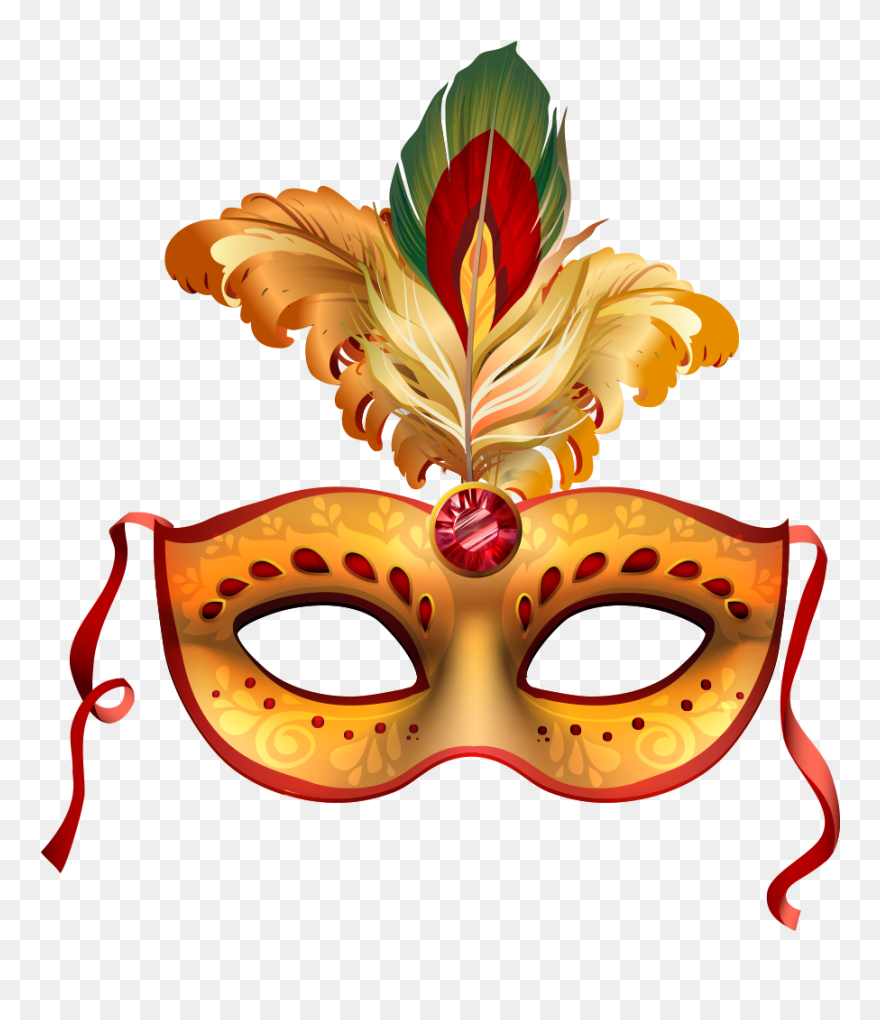 Mardi Venice Carnival Gras Mask Brazilian Party Clipart - Rio Brazil Carnival Mask - Png Download